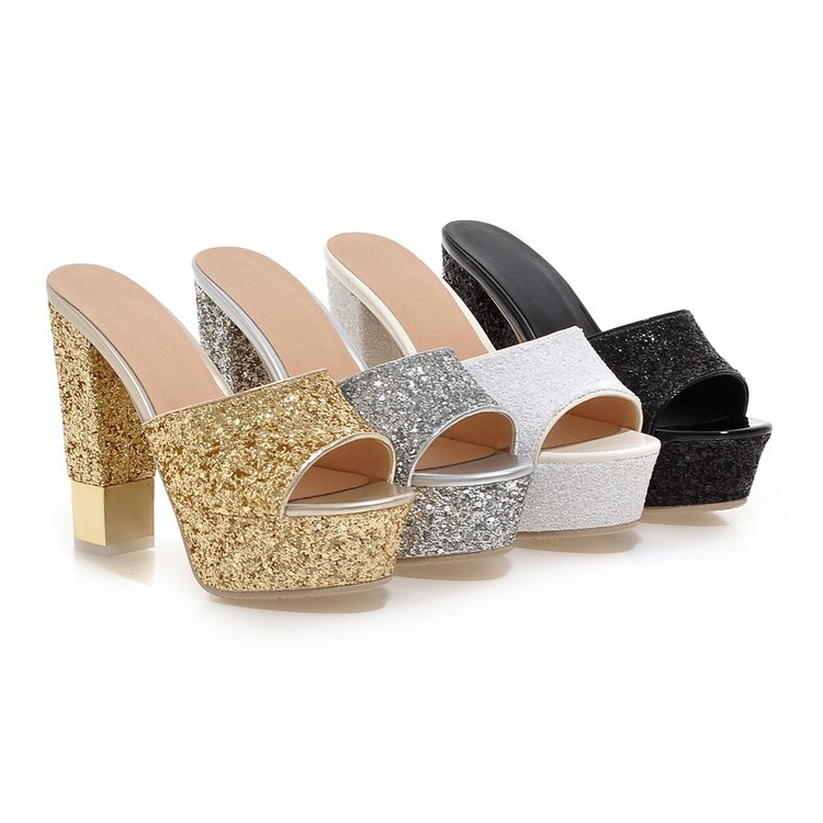 Women's Sexy Rhinestone Bow Platform Sandals Boots High Chunky Heel Open Toe Slip-On Summer 2025 - Image 4