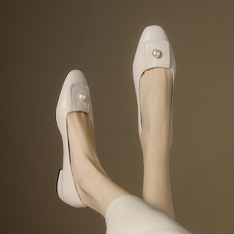Fashion Flat Shoes Low Heel Slip-On Round Toe Solid