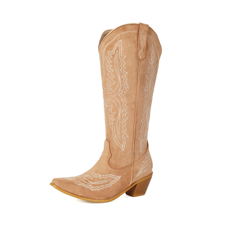 Women's High Heel High Shaft Fashion Boots - Pointed Toe Side Zip - Image 4