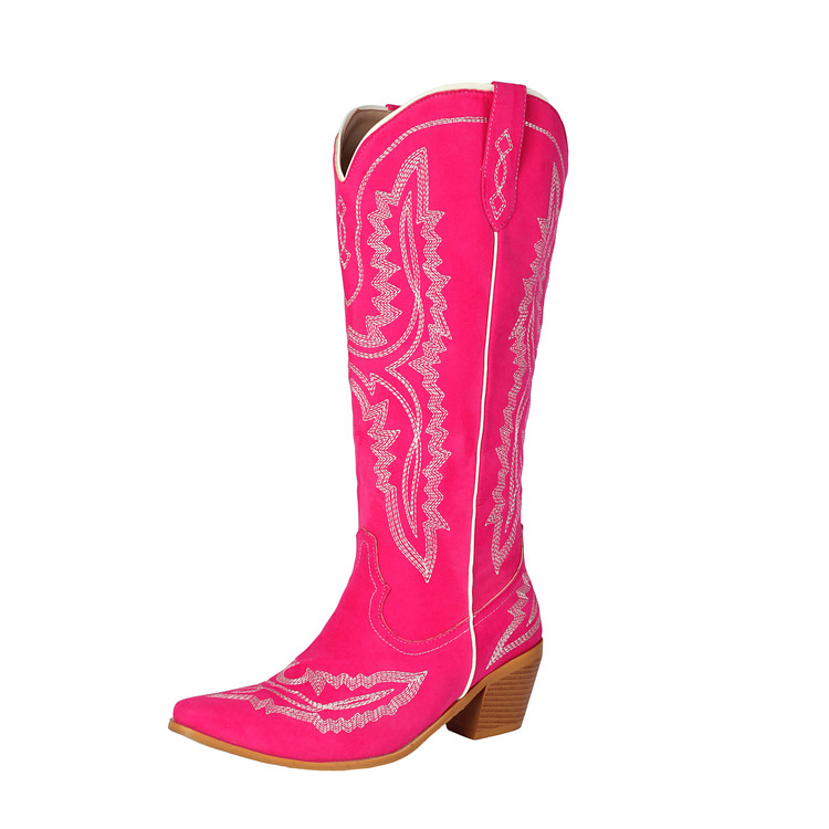 Women's High Heel High Shaft Fashion Boots - Pointed Toe Side Zip - Image 5